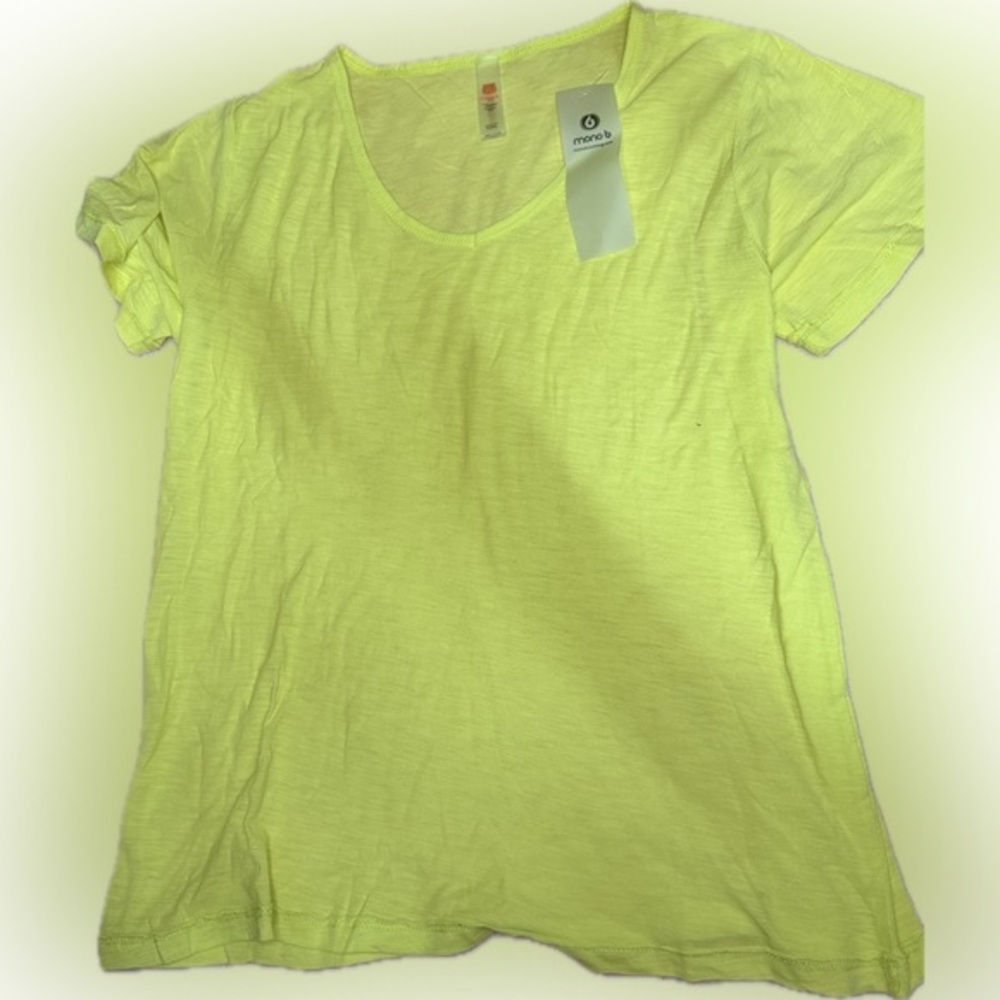 Mono B Women's Neon Yellow Short Sleeve Tee